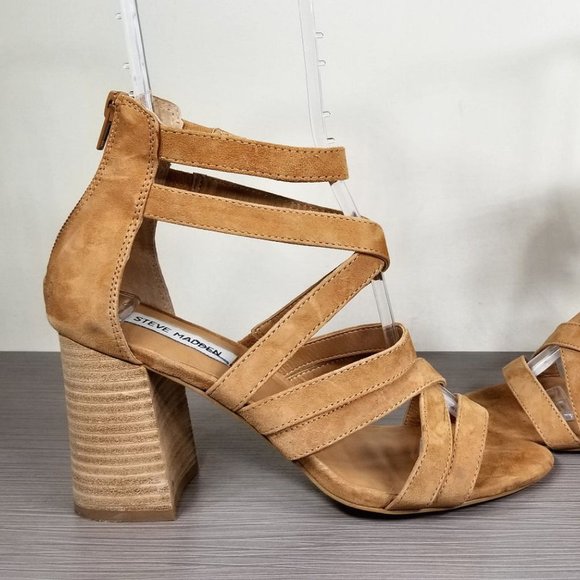 Steve Madden July Cage Sandal, Tan Suede, Womens Size 8.5 M - Picture 7 of 9